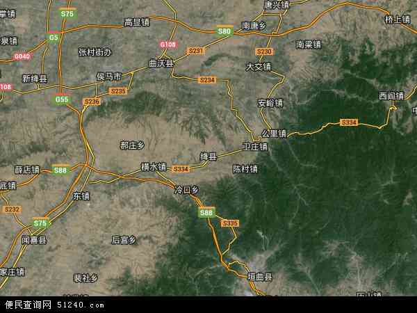 中国山西省运城市绛县磨里镇地图(卫星地图)