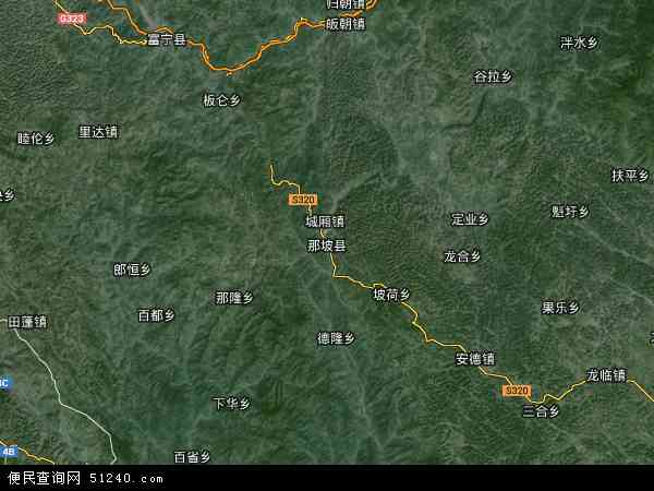 中国广西壮族自治区百色市那坡县地图(卫星地图)