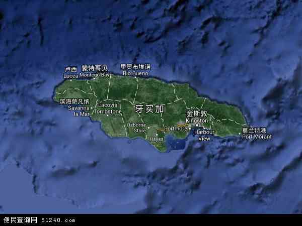 牙买加卫星地图 - 牙买加高清卫星地图 - 牙买加高清航拍地图 - 2024年牙买加高清卫星地图
