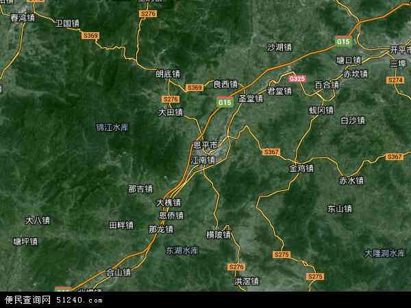 中国广东省江门市恩平市地图(卫星地图)