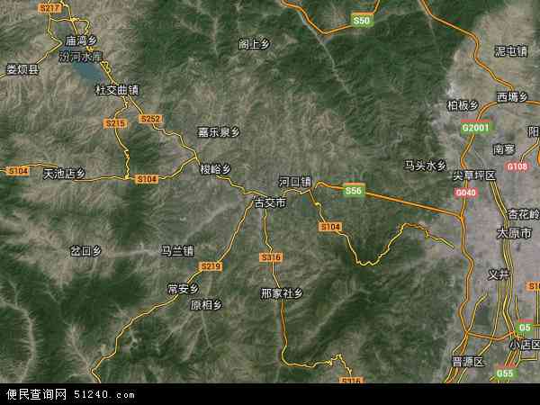 中国山西省太原市古交市地图(卫星地图)