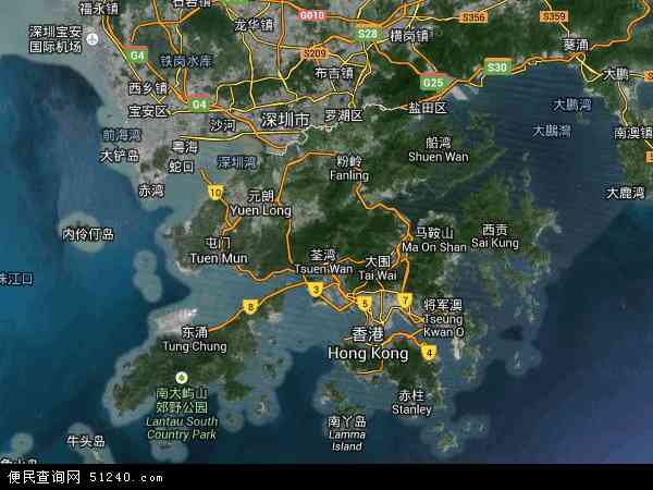 香港卫星地图 - 香港高清卫星地图 - 香港高清航拍地图 - 2024年香港高清卫星地图