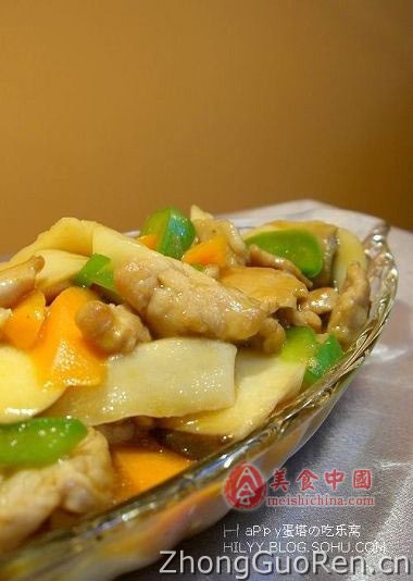 蚝油蘑菇炒肉片