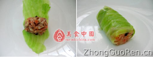 清香爽口-圆白菜肉卷