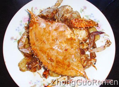 海螃蟹炒年糕详细做法·美食中国图片-meishichina.com