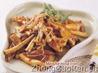 豆瓣酱炒鲜菇的做法·美食中国图片-meishichina.com