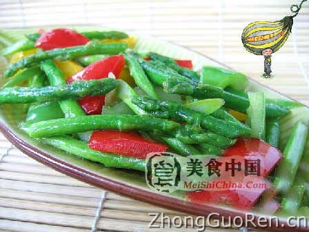 美食中国图片 - 彩椒芦笋的制作