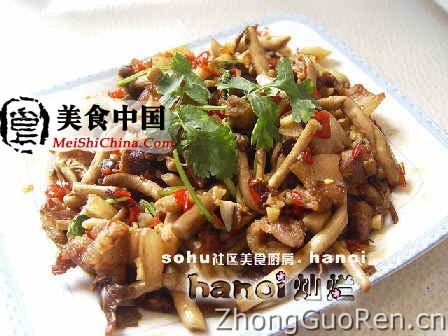 美食中国图片 - 茶树菇炒五花肉