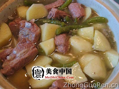 美食中国图片 - 豆角炖排骨-全程图解