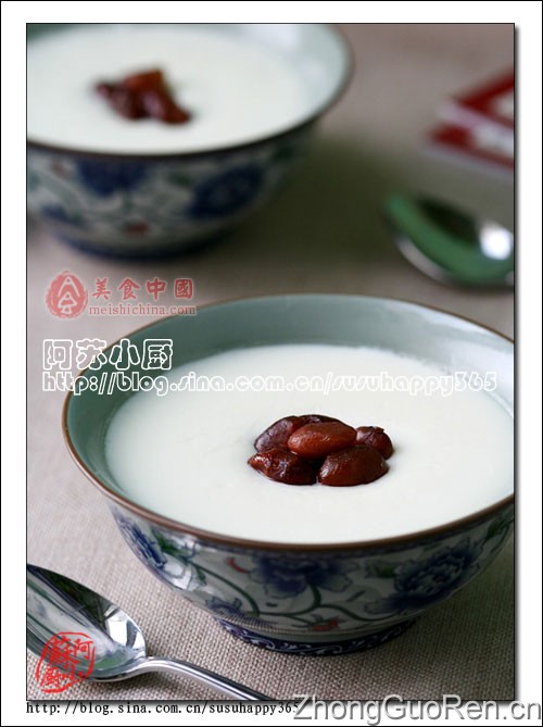 中国的古典美容甜品—蜜豆双皮奶