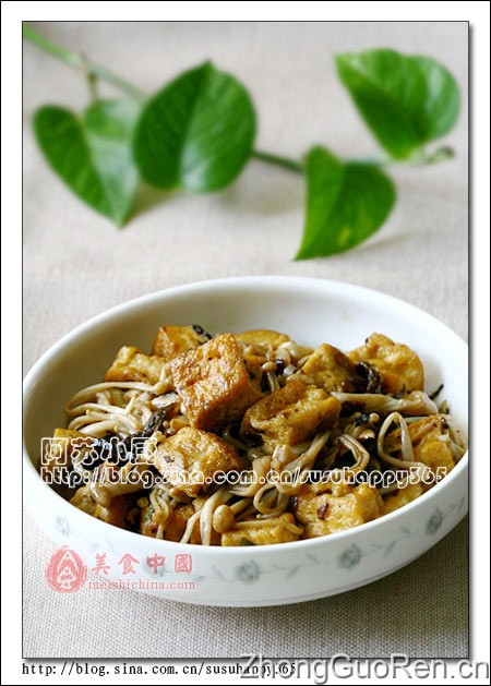 橄榄菜金针菇豆腐