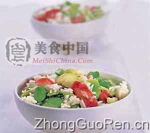 美食中国图片 - 香肠蚕豆饭