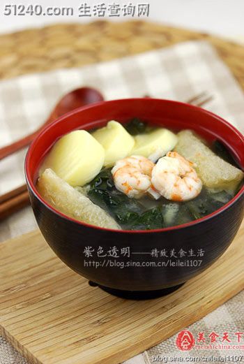 日式鲜虾味增汤