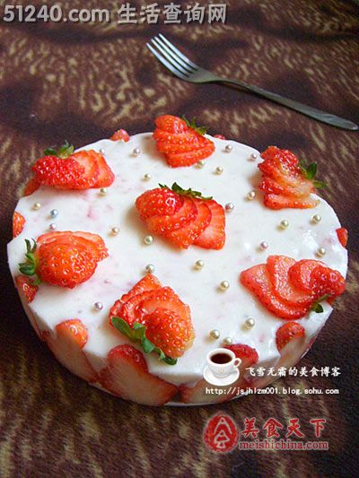 简单草莓慕司蛋糕 