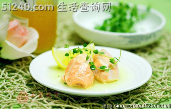 三文鱼清爽美丽新吃法—青芥柠汁蒸三文鱼