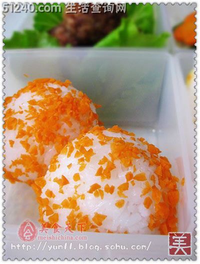 酥炸藕丸子+香菇鸡肉饭团