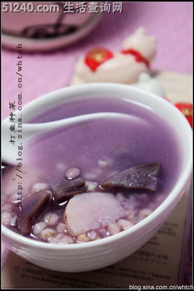 紫薯山药糙米大麦粥