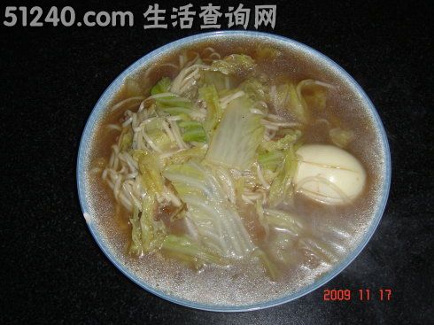 白菜鸡汤炝锅面