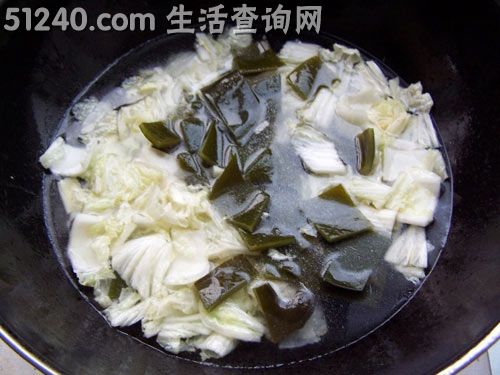 白菜豆腐海带汤