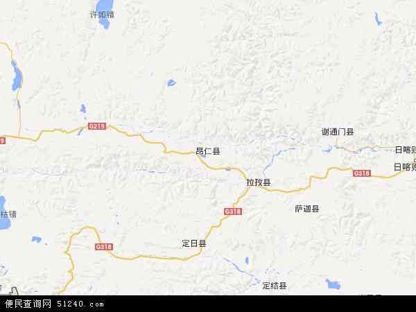 昂仁县地图 - 昂仁县电子地图 - 昂仁县高清地图 - 2024年昂仁县地图