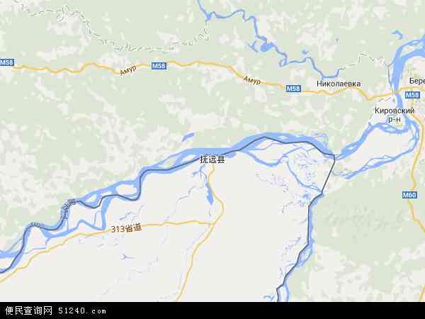 抚远县地图 - 抚远县电子地图 - 抚远县高清地图 - 2024年抚远县地图