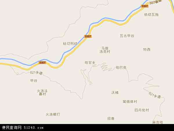 哈甘乡地图 - 哈甘乡电子地图 - 哈甘乡高清地图 - 2024年哈甘乡地图