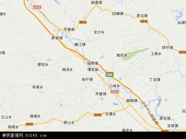 广西隆安县乡镇地图图片