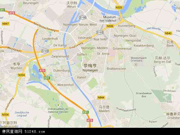 奈梅亨地图 - 奈梅亨电子地图 - 奈梅亨高清地图 - 2024年奈梅亨地图
