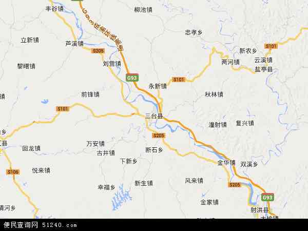 三台县城区地图高清版图片