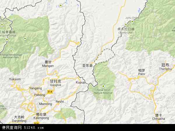 亚东县地图 - 亚东县电子地图 - 亚东县高清地图 - 2024年亚东县地图