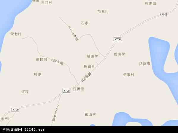 珠湖乡地图 - 珠湖乡电子地图 - 珠湖乡高清地图 - 2024年珠湖乡地图