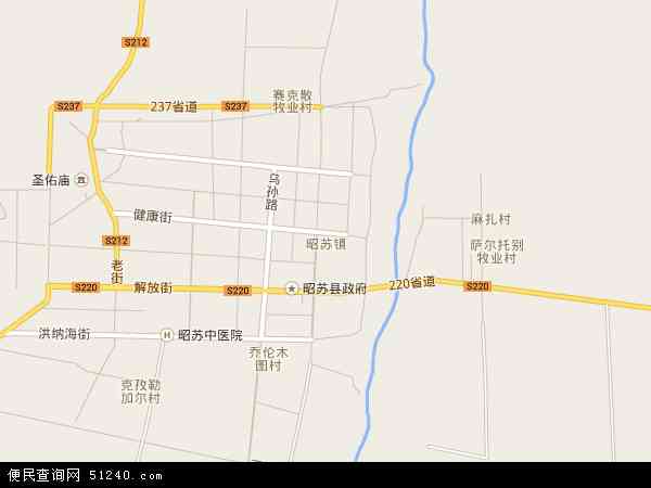 昭苏镇地图 - 昭苏镇电子地图 - 昭苏镇高清地图 - 2024年昭苏镇地图