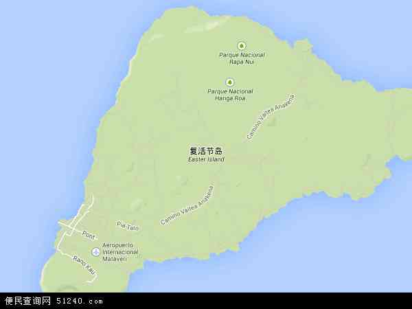 复活节岛地图 - 复活节岛电子地图 - 复活节岛高清地图 - 2024年复活节岛地图