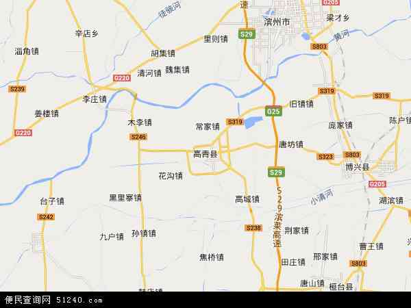高青县地图 