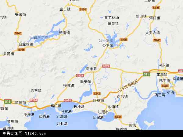 海丰县镇区分布地图图片