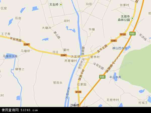 洪蓝镇地图 - 洪蓝镇电子地图 - 洪蓝镇高清地图 - 2024年洪蓝镇地图