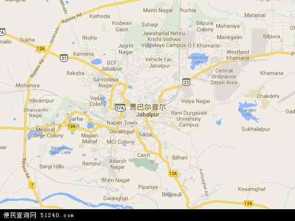 贾巴尔普尔地图 - 贾巴尔普尔电子地图 - 贾巴尔普尔高清地图 - 2024年贾巴尔普尔地图