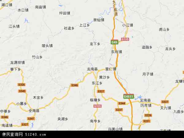 龙南县城地图图片