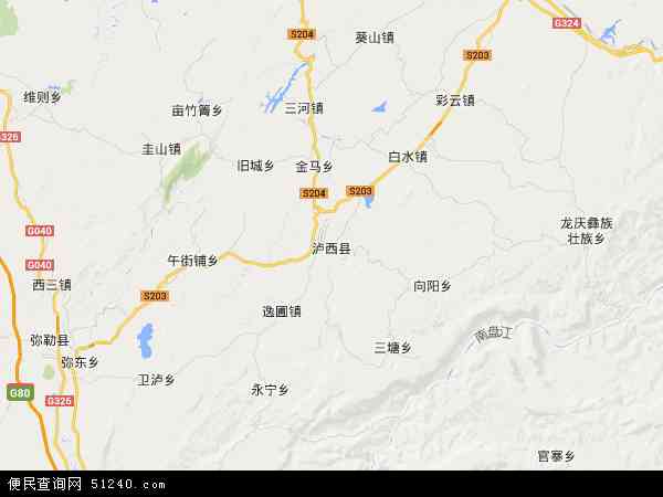 泸西县地图 