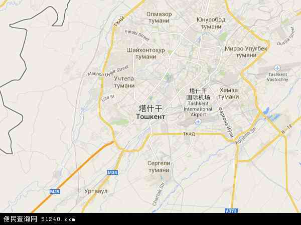 塔什干市地图 - 塔什干市电子地图 - 塔什干市高清地图 - 2024年塔什干市地图