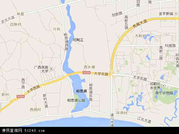 西乡塘地图 - 西乡塘电子地图 - 西乡塘高清地图 - 2024年西乡塘地图