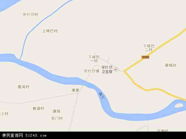 牙什尕镇地图 - 牙什尕镇电子地图 - 牙什尕镇高清地图 - 2026年牙什尕镇地图