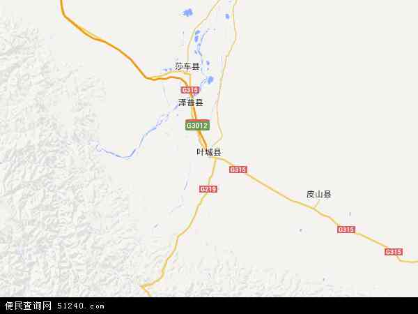 中国 新疆维吾尔自治区 喀什地区 叶城县叶城县卫星地图 本站收录有