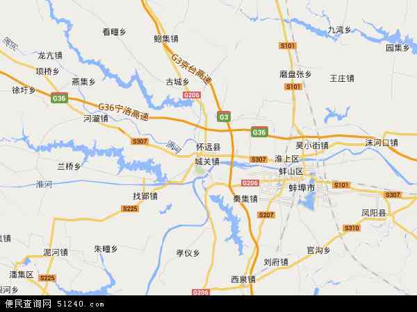 怀远县地图 - 怀远县电子地图 - 怀远县高清地图 - 2024年怀远县地图