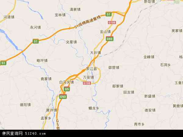 罗江区乡镇地图图片