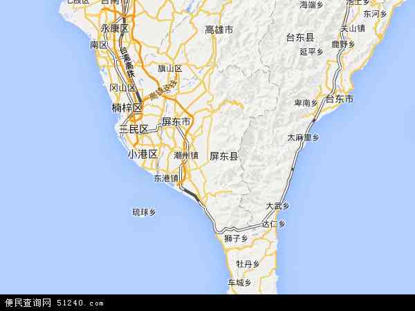 屏东县地图 - 屏东县电子地图 - 屏东县高清地图 - 2024年屏东县地图