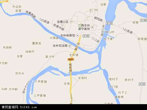 中国广西壮族自治区桂林市全州县全州镇地图（卫星地图）