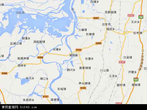 湘阴县乡镇分布地图图片