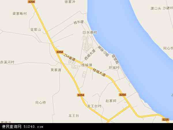 枝城镇地图 - 枝城镇电子地图 - 枝城镇高清地图 - 2024年枝城镇地图