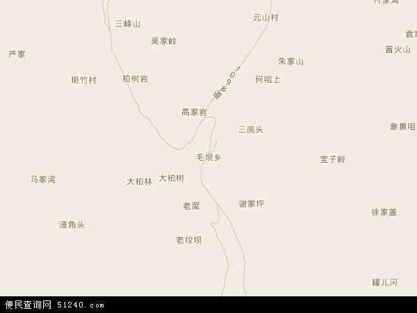 毛坝乡地图 - 毛坝乡电子地图 - 毛坝乡高清地图 - 2024年毛坝乡地图